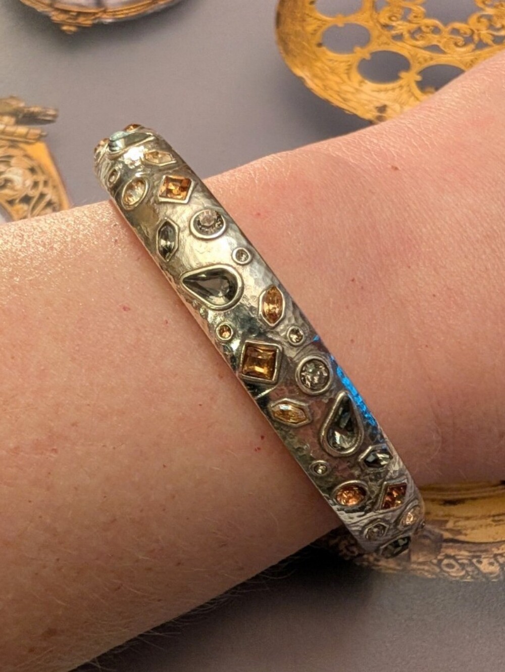 Trust Your Journey Brighton Multi Crystal Bangle Bracelet